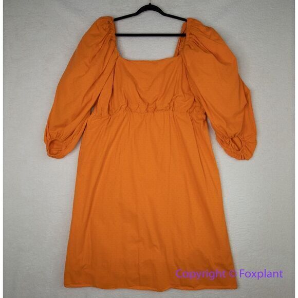 Eloquii swiss dots 100% cotton bubble sleeve dress, plus size 20 - Picture 2 of 16